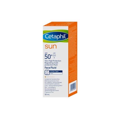CETAPHIL SUN FACE FLUID TEINTE LIGHT MEDIUM SPF50+, 50ML.