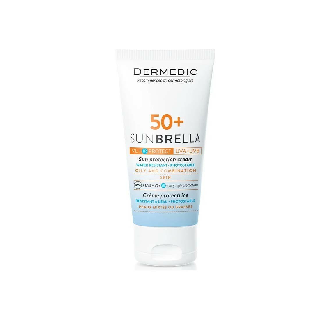 DERMEDIC SUNBRELLA ECRAN SPF50+ PEAUX MIXTES À GRASSES 50ML.