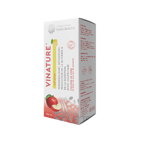 NATURALYA VINATURE VINAIGRE DE CIDRE GOUT CITRON 250ML.