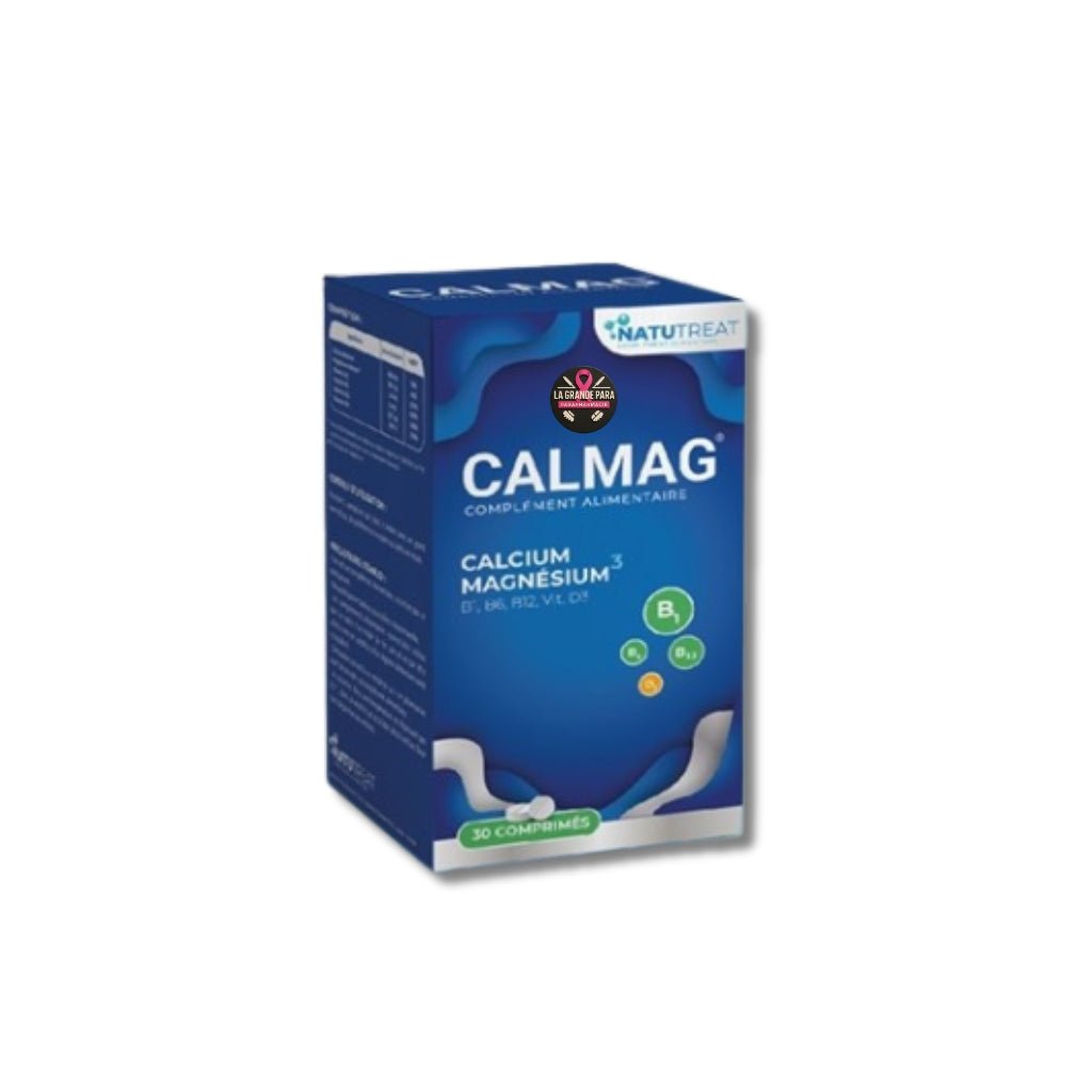 Calmag Calcium Magnésium 30 Comprimés - Vitamine D3 B12 Os Muscles Stress - La Grande Para