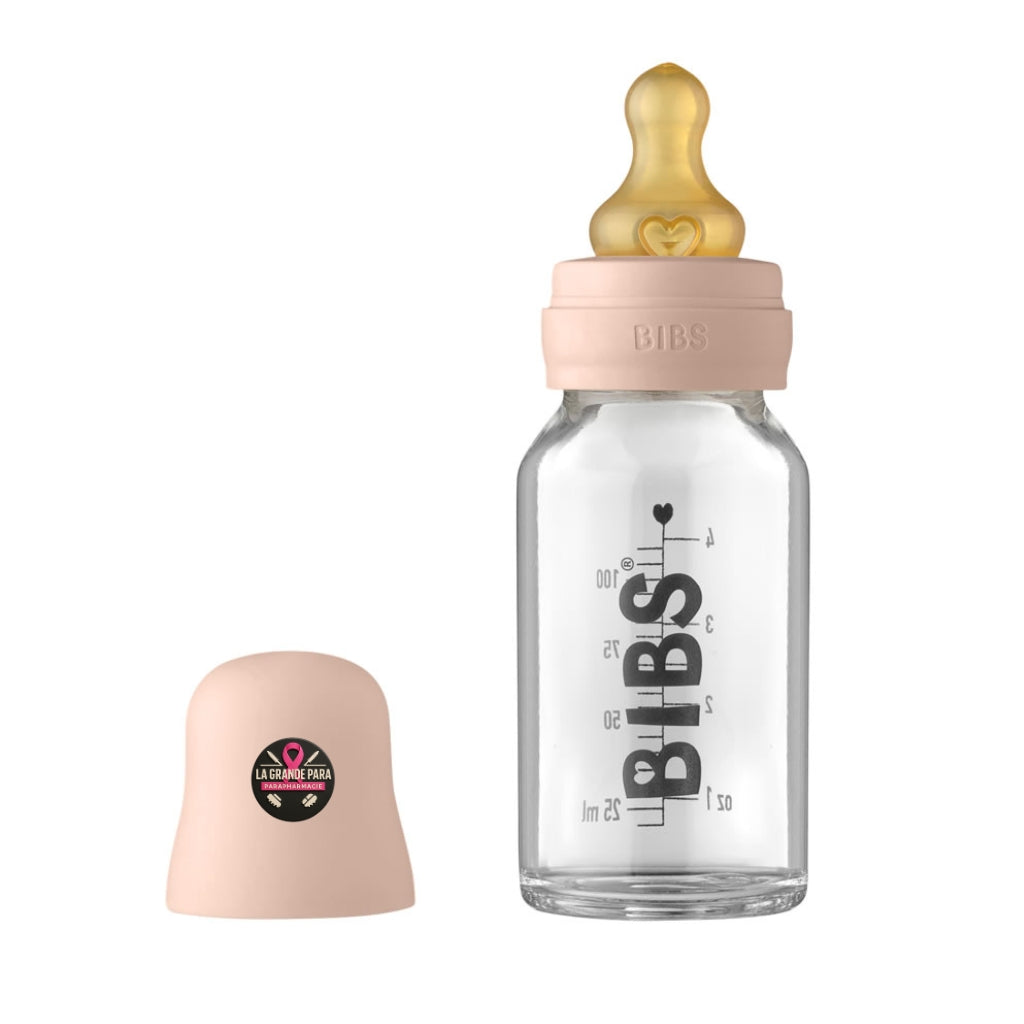 BIBS Baby Glass Bottle Complete Set 110ml Dusky Lilac - Verre Naturel Nouveau-Né 1
