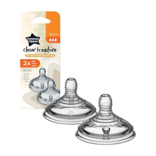 TOMMEE TIPPEE CLOSER TO NATURE 2 TETINES DEBIT RAPIDE 6M+.