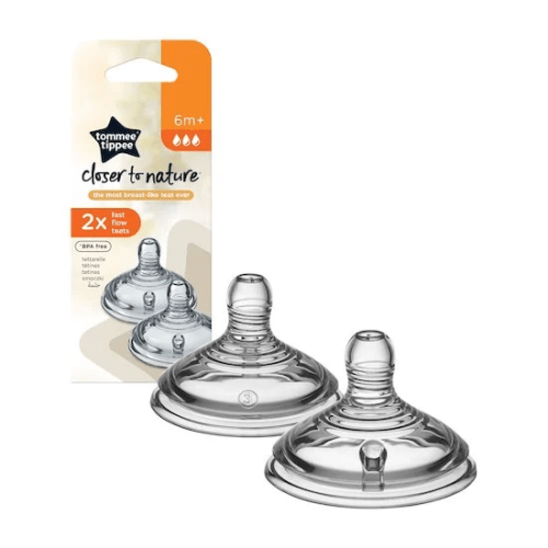 TOMMEE TIPPEE CLOSER TO NATURE 2 TETINES DEBIT RAPIDE 6M+.