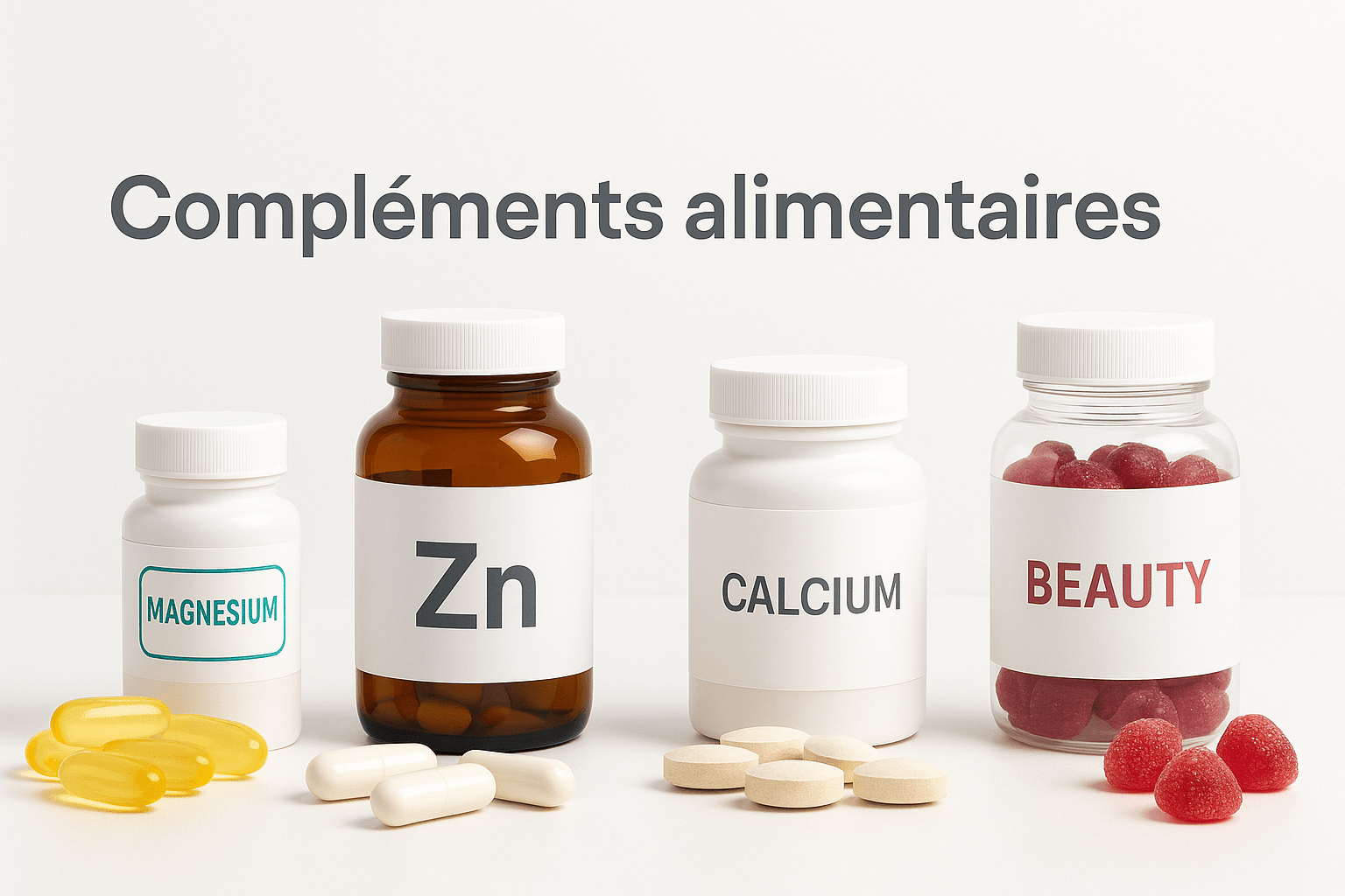 Compléments alimentaires en gélules et comprimés pour santé et beauté