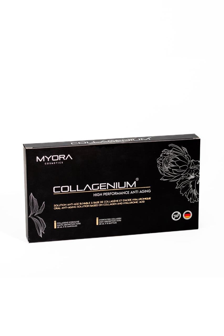 MYORA Collagenium 10 Ampoules 25ml - Collagène Marin Anti - Âge Éclat Peau Cheveux - La Grande Para