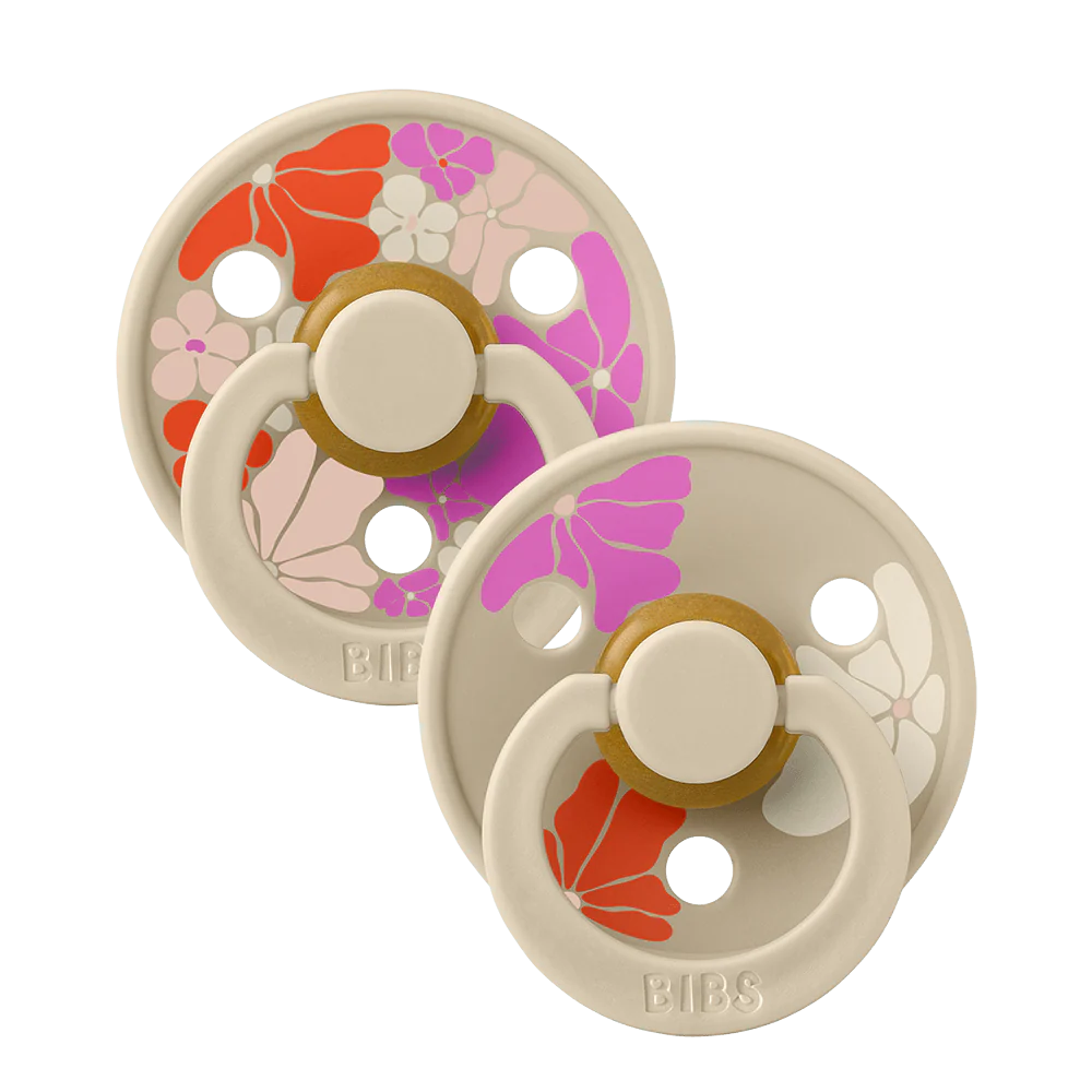 BIBS sucette Morning Bloom - Vanilla Mix bout rond (2sucettes)