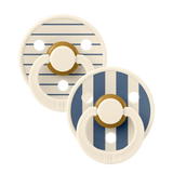 BIBS SUCETTE  PACK 2 Ivory Steel Blue Mix BOUT ROND