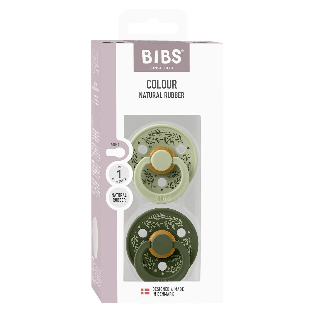 BIBS Colour Holiday Leaf 2-Pack packaging Sage Hunter Green