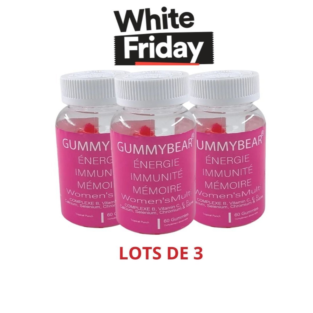 GUMMY BEAR MULTIVITAMINES LOT DE 3.