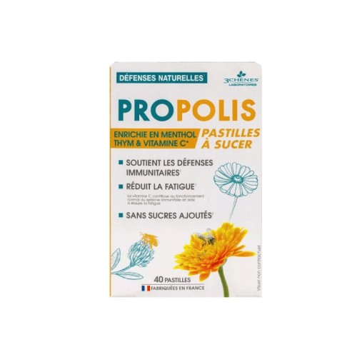 3 CHENES PASTILLES A LA PROPOLIS 40 PASTILLES