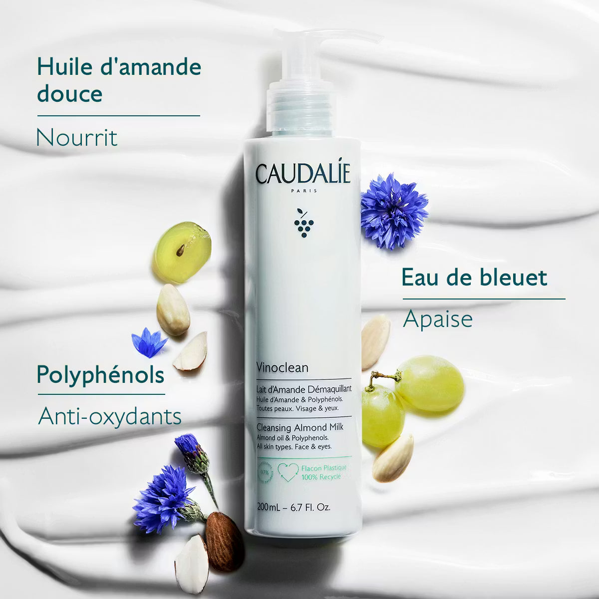 Caudalie Vinoclean Lait d’Amande Démaquillant 200ml 3