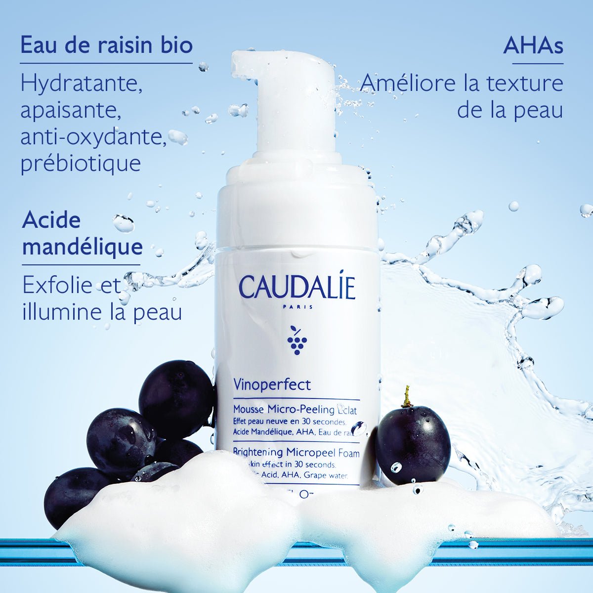 Caudalie Vinoperfect Mousse Micro - Peeling Éclat 100ml - La Grande Para