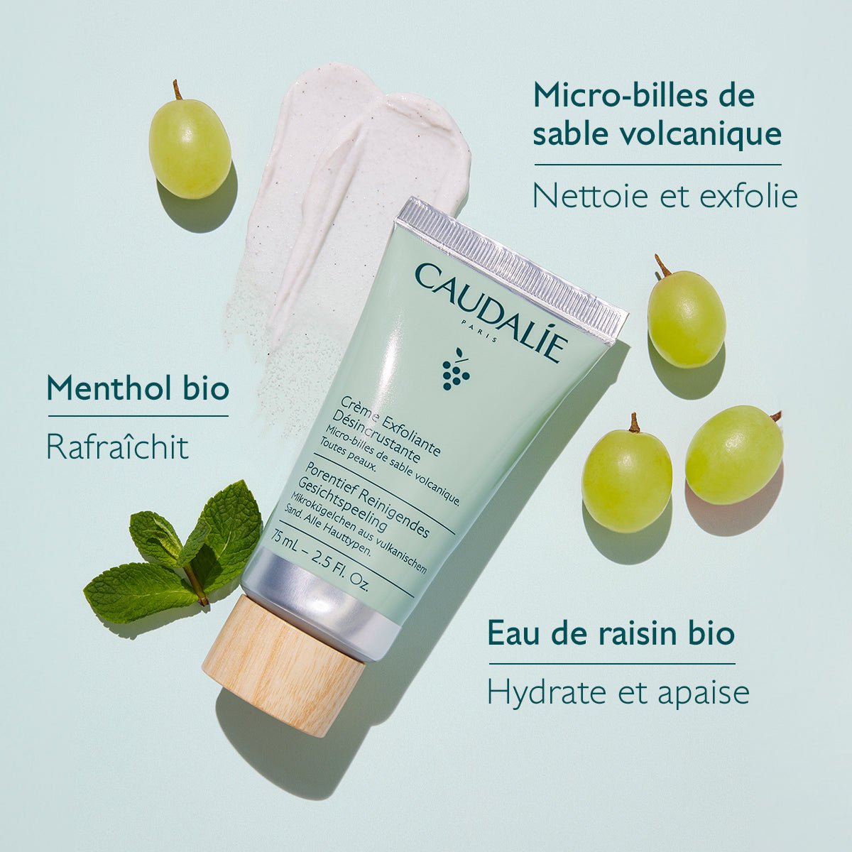 Caudalie Vinoclean Crème Exfoliante Désincrustante 75ml - La Grande Para