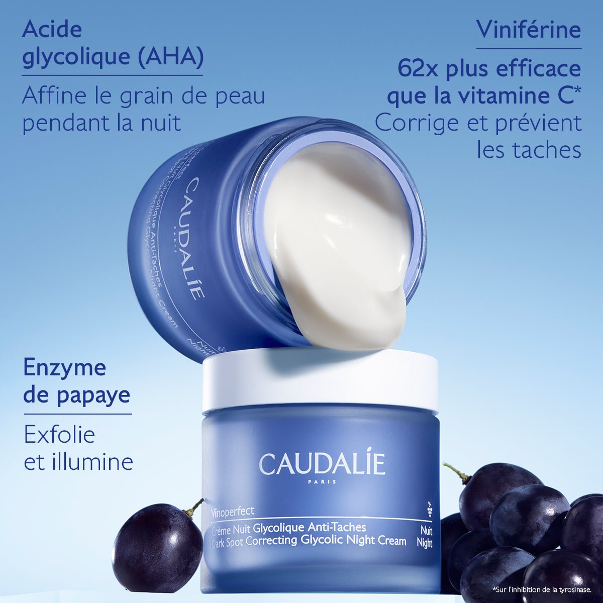 Caudalie Crème Nuit Glycolique Anti - Taches - Recharge - La Grande Para