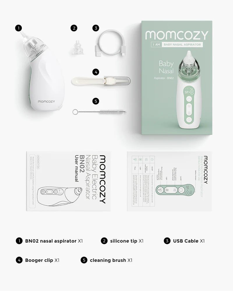 Momcozy Mouche - Bébé Électrique Nasal BN02 - Aspirateur Nasal Silencieux Rechargeable USB - La Grande Para