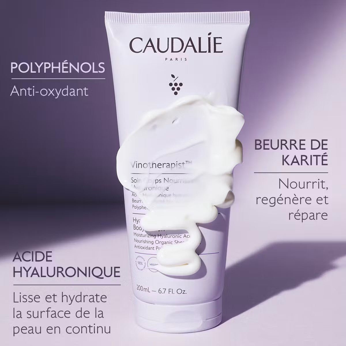 Caudalie Vinotherapist Soin Corps Nourrissant Hyaluronique 200ml - La Grande Para