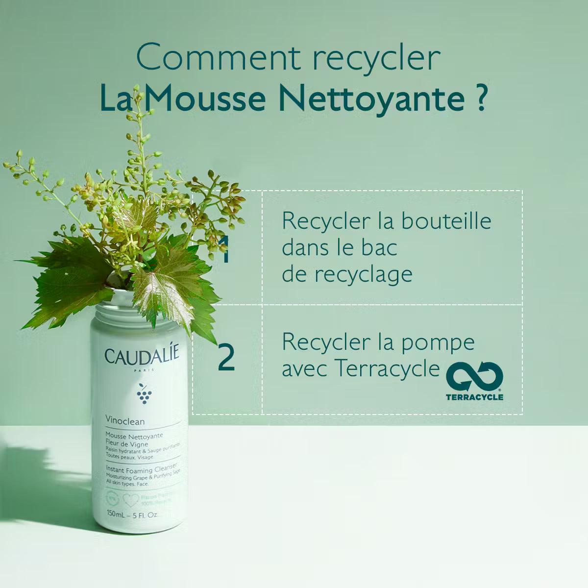 Caudalie Vinoclean Mousse Nettoyante Fleur de Vigne 150ml 5