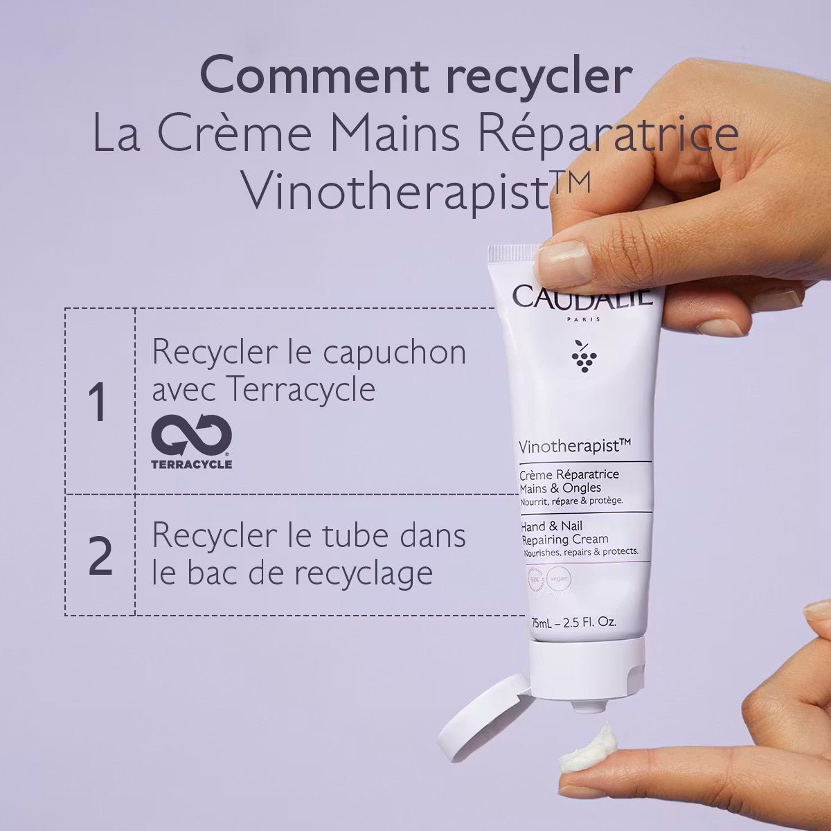 Caudalie Vinotherapist Crème Réparatrice Mains et Ongles 75ml - La Grande Para
