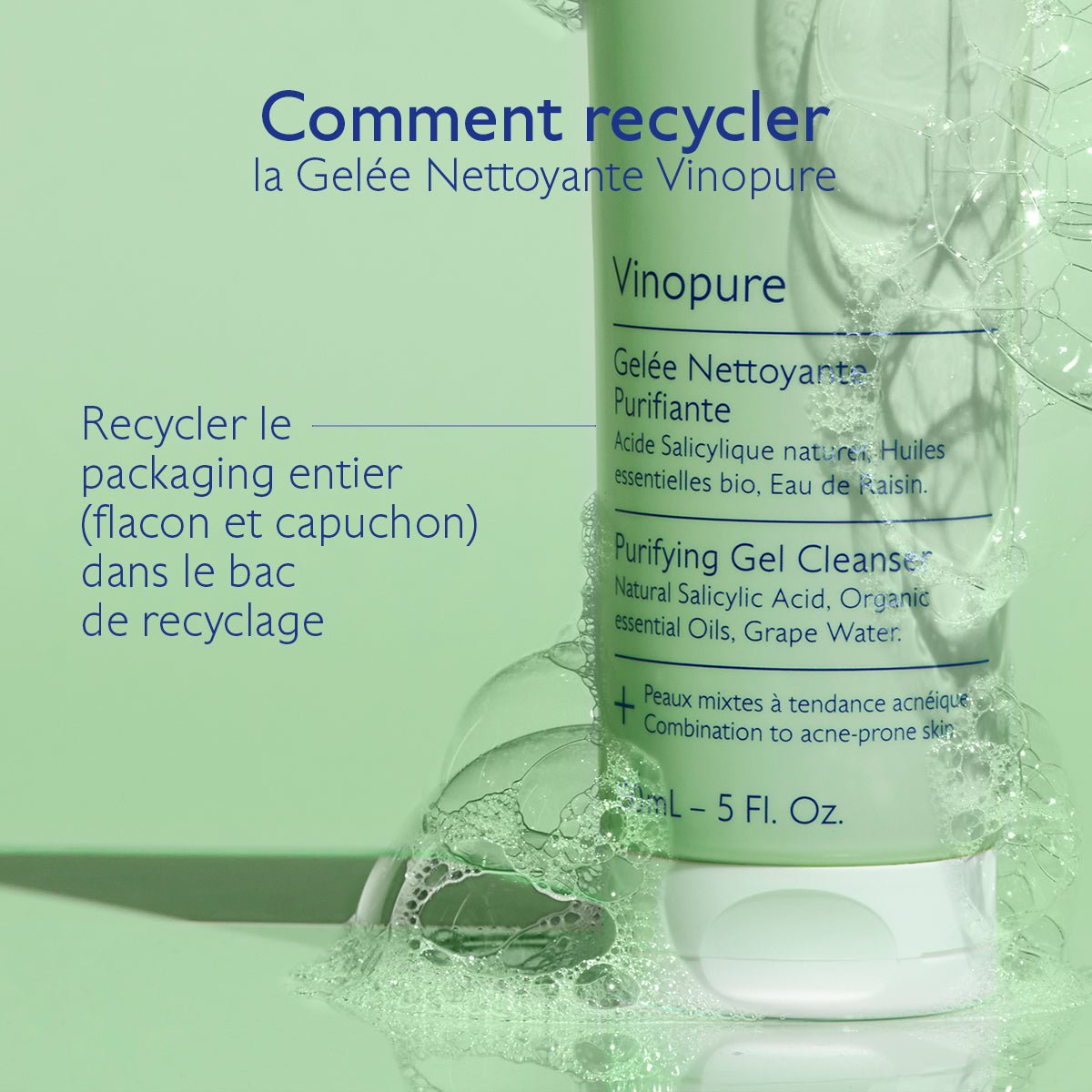 Caudalie Vinopure Gelée Nettoyante Purifiante Bio 150ml - La Grande Para