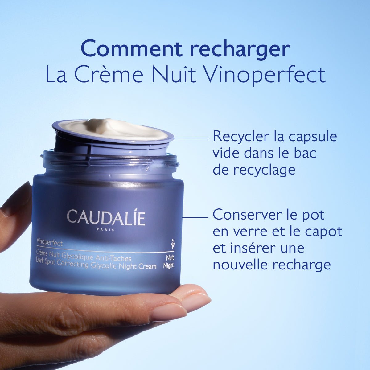 Caudalie Crème Nuit Glycolique Anti - Taches - Recharge - La Grande Para