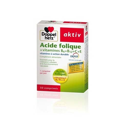 AKTIV ACIDE FOLIQUE VITAMINES B+C+E , 30 COMPRIMES