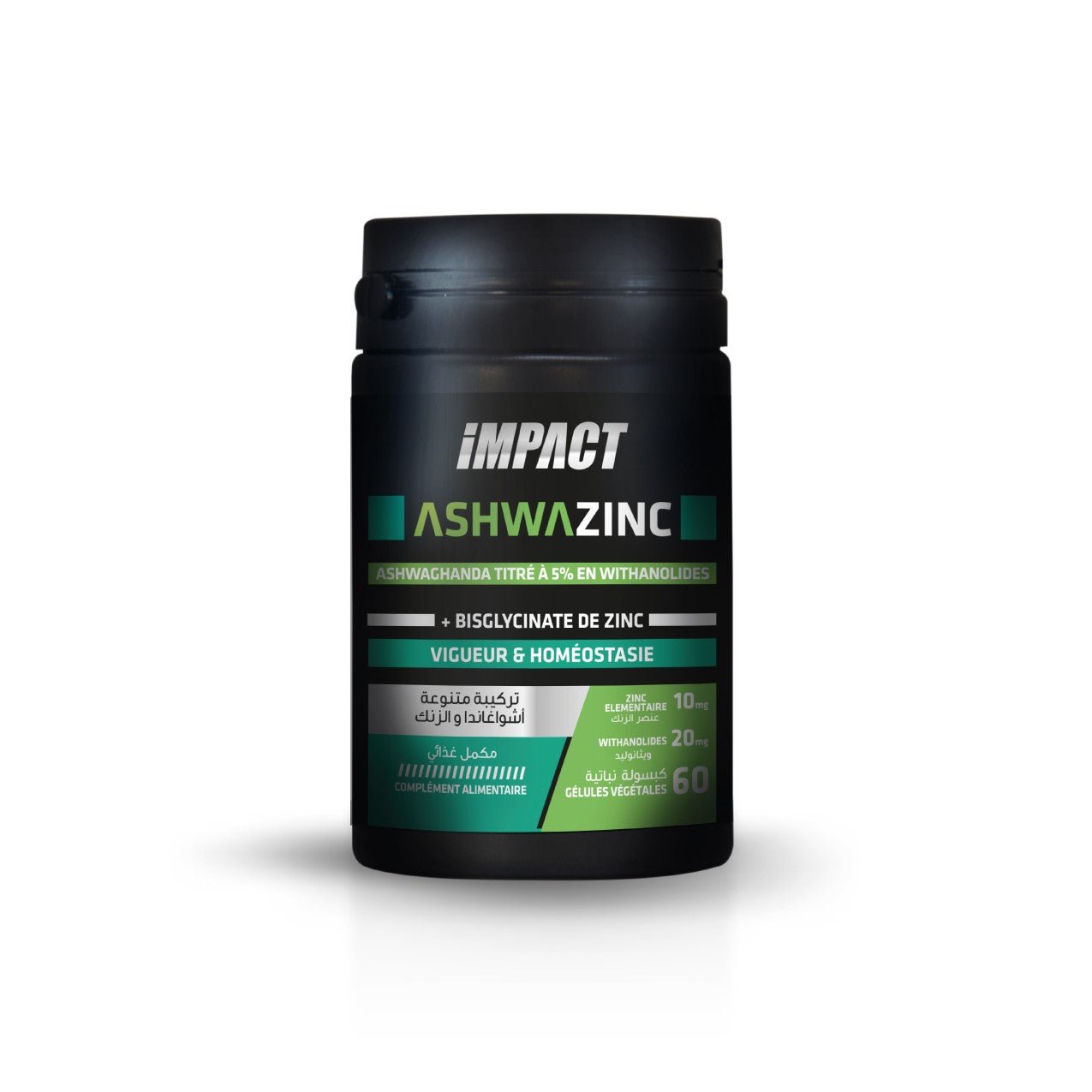 impact ashwaghanda Ashwazinc 60 Gélules.