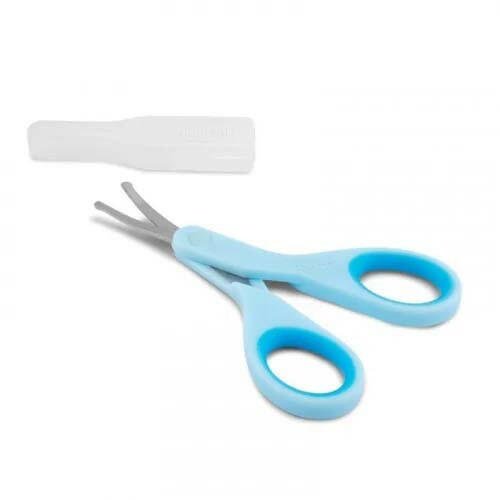 CHICCO CISEAUX LIGHT BLEU AVEC ETUI PROTECTEUR.