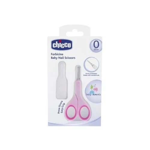 CHICCO CISEAUX LIGHT ROSE AVEC ETUI PROTECTEUR.