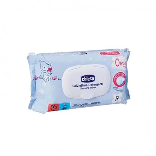CHICCO LINGETTES NETTOYANTES PEAUX SENSIBLES 72 PIECES.