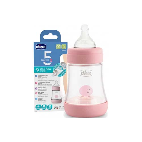 CHICCO PERFECT-5 SILICONE ROSE BOTTLE 150ML