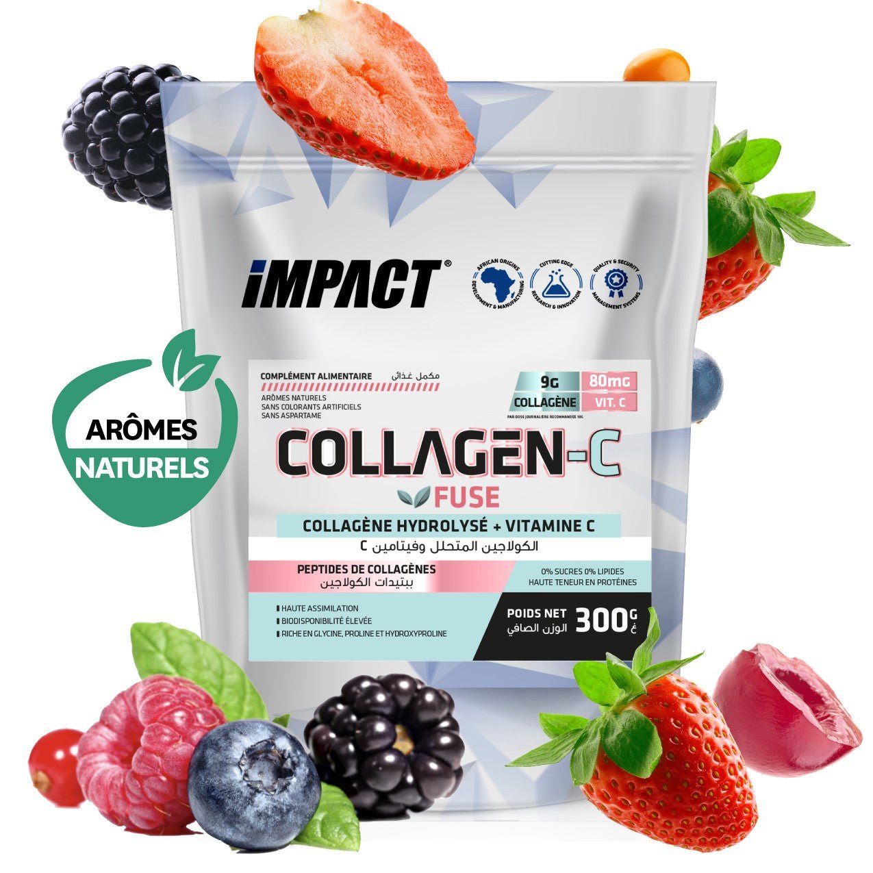 IMPACT COLLAGEN C FUSE FRUIT DES BOIS NATURELS 300GR.