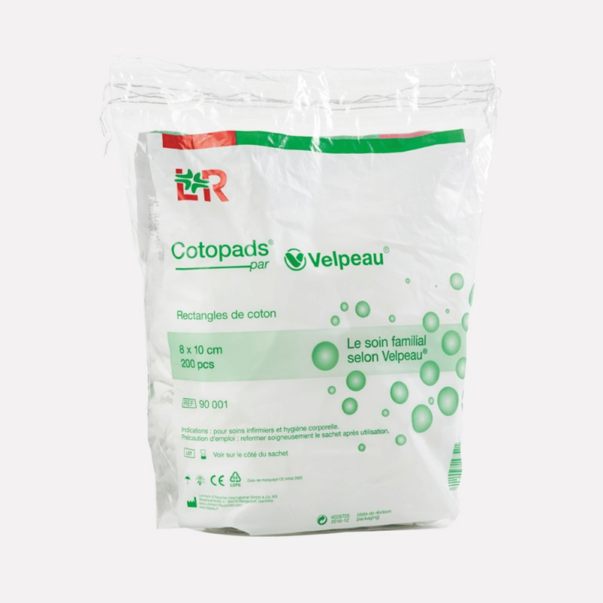 VELPEAU Cotopads Rectangles de Coton 8x10cm 200pcs - 100% Coton - La Grande Para