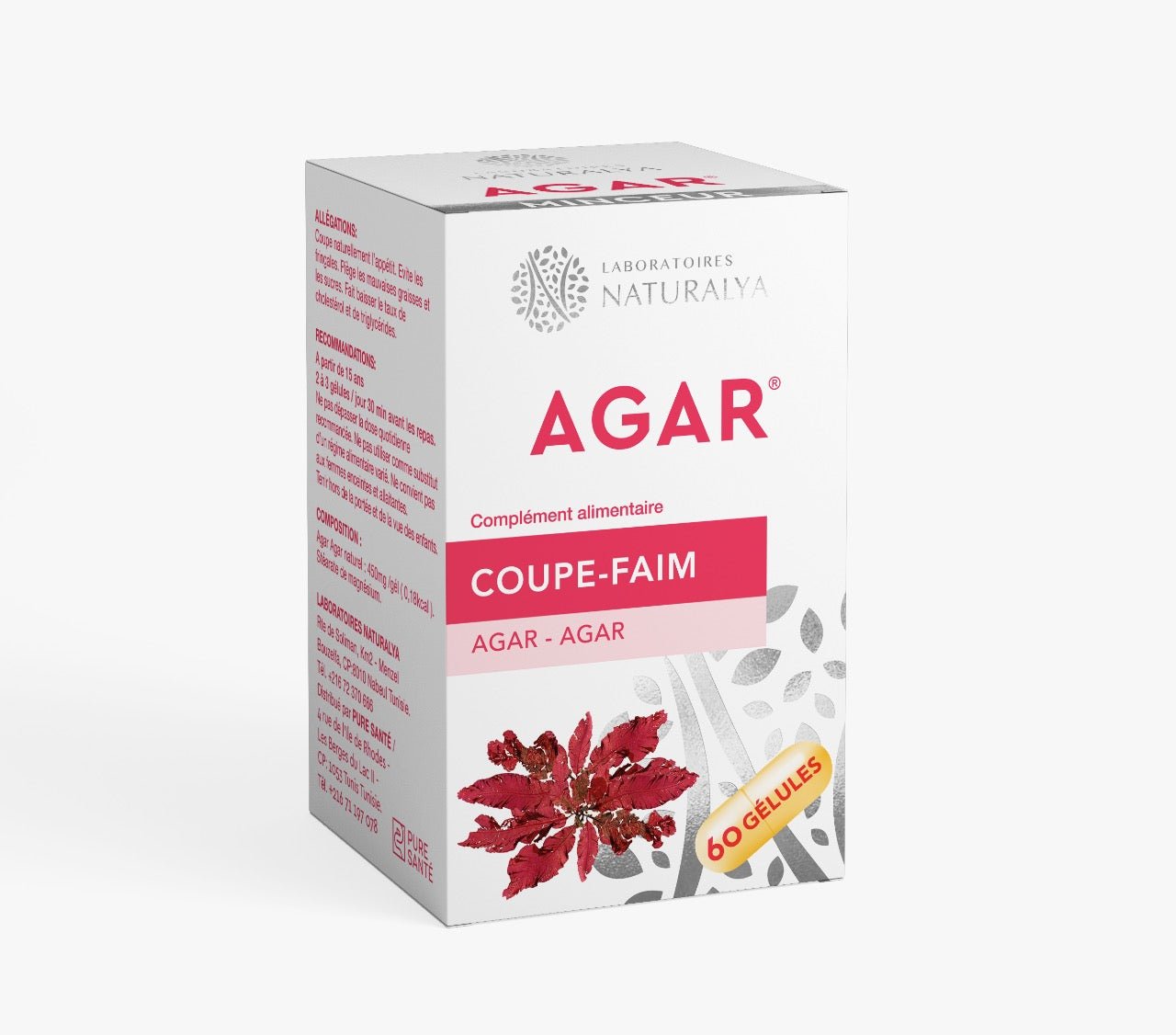 NATURALYA AGAR COUPE FAIM 60 CAPSULES.