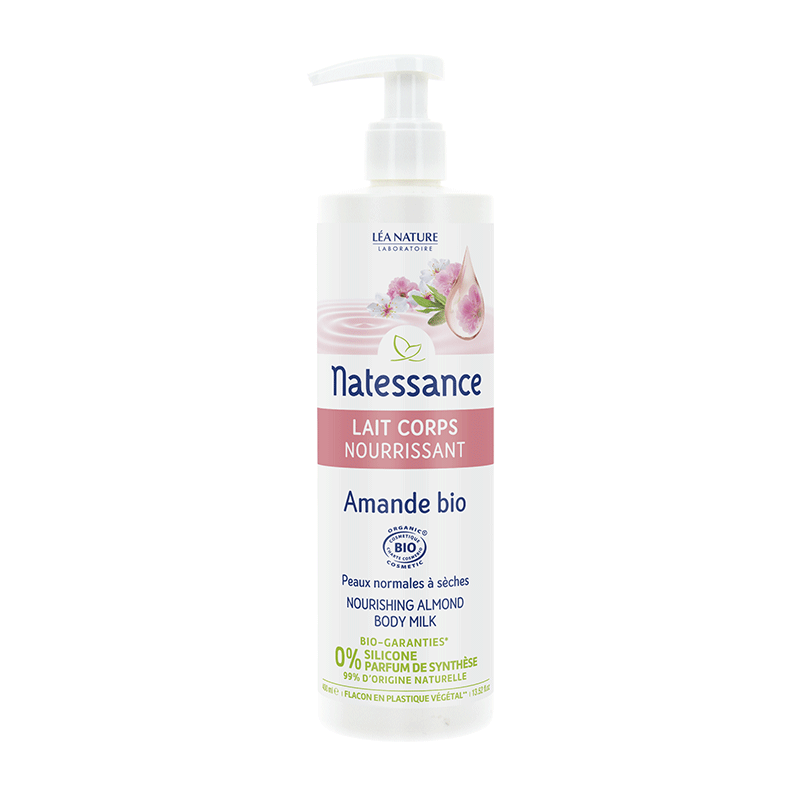 NATESANCE LAIT CORPS NOURRISSANT AMANDE BIO - PEAUX NORMALES À SÈCHES - 400ML.