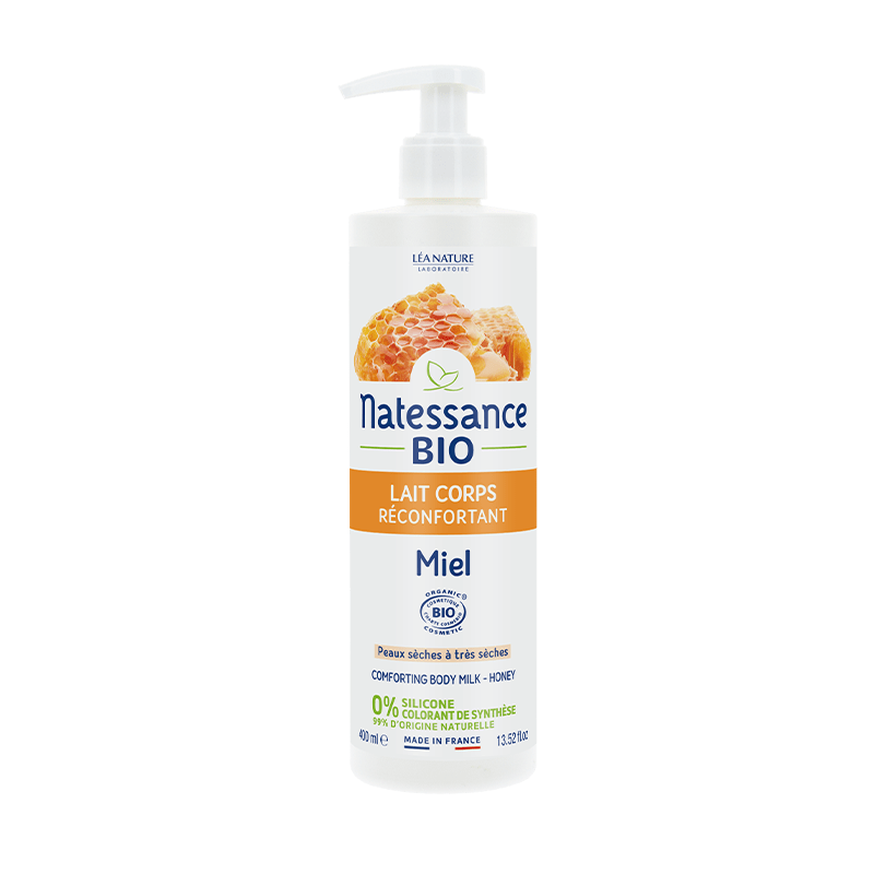 NATESSANCE LAIT CORPS RÉCONFORTANT MIEL BIO 400ML.