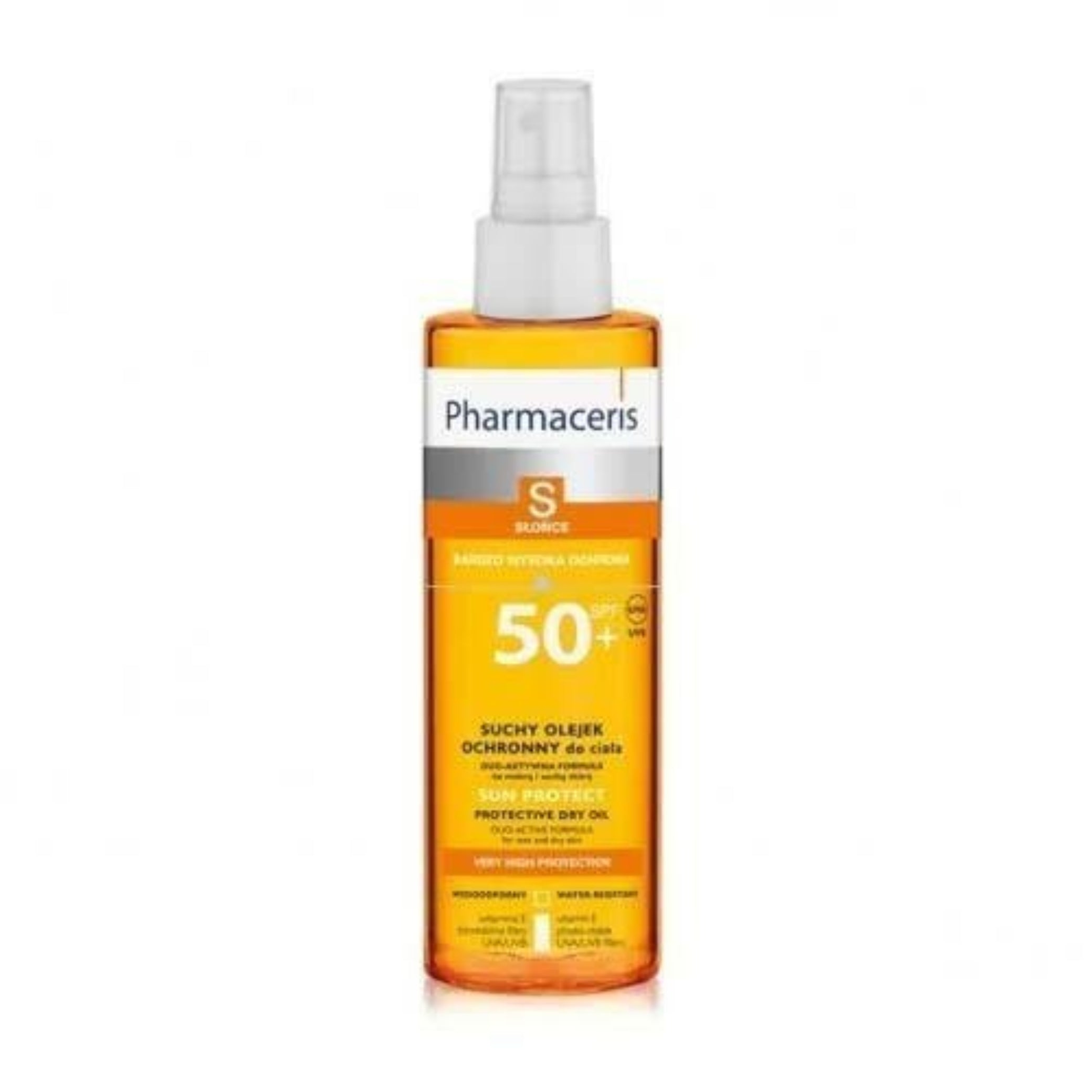 PHARMACERIS S HUILE SECHE SPF 50+ CORPS ET CHEVEUX 200ML.