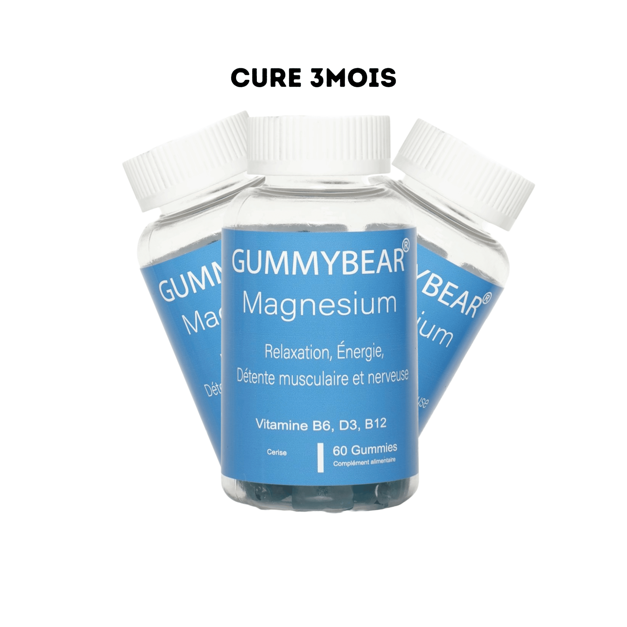 Gummybear Magnésium Cure 3 Mois - 3 Boîtes 180 Gummies - La Grande Para
