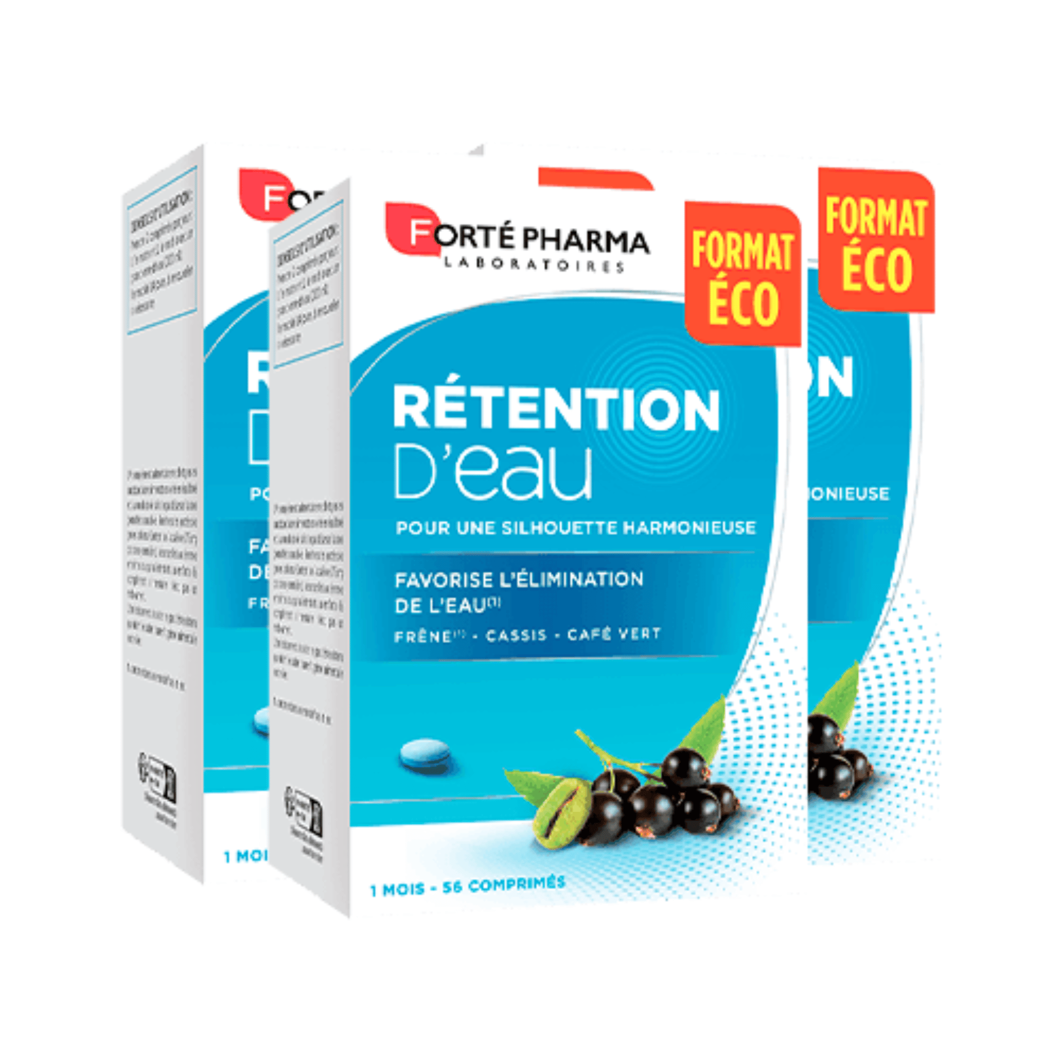 Forté Pharma Rétention d'Eau Lot de 3 | Frêne Café Vert Cassis Drainage - La Grande Para
