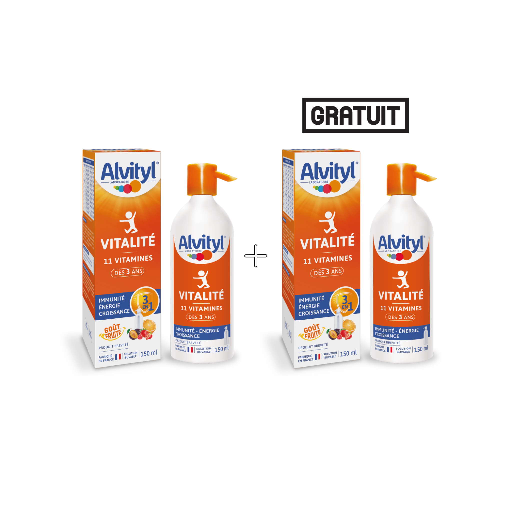 Alvityl Vitalité 11 Vitamines Lot 1+1 Gratuit 2x150ml