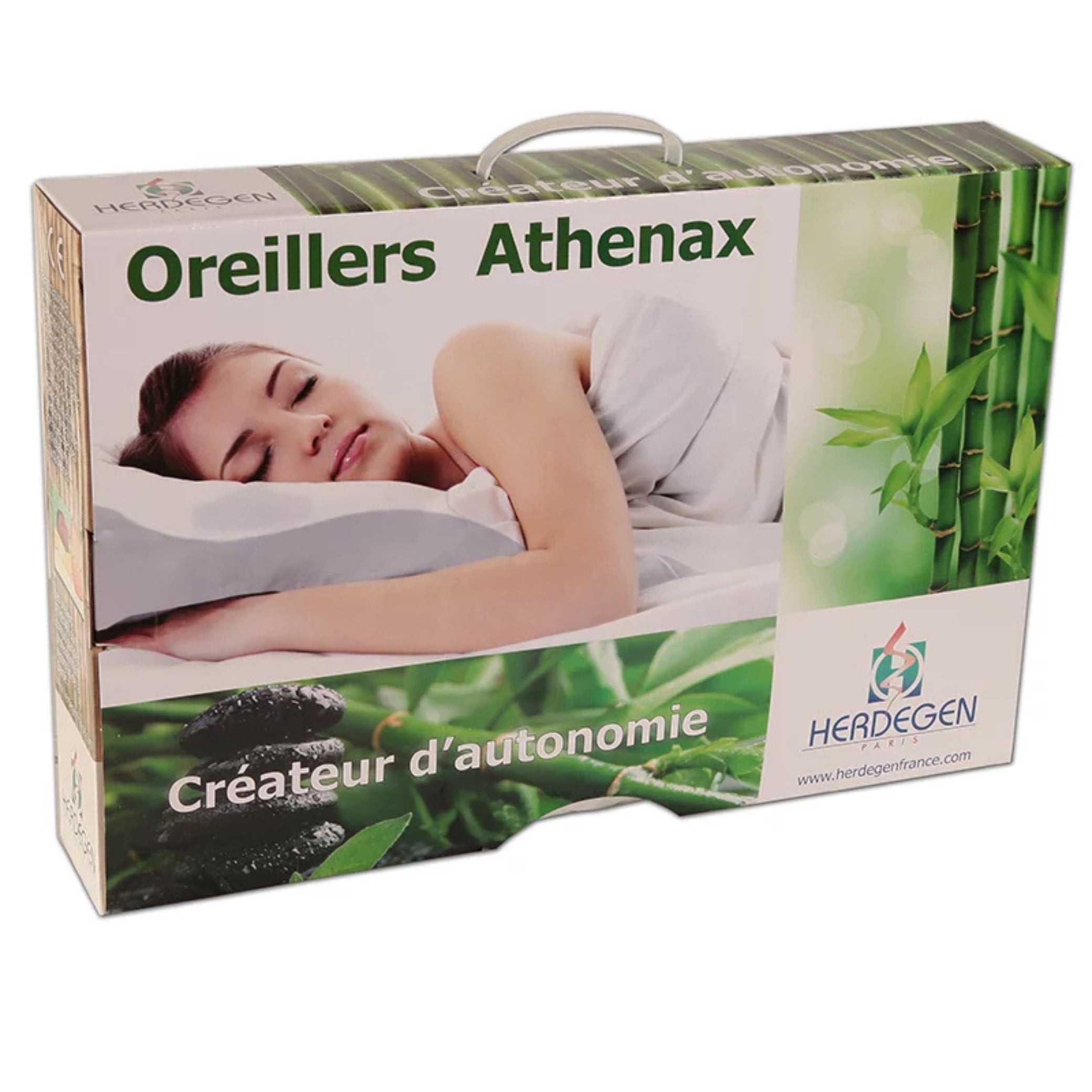 Herdegen Oreiller Bambou Athenax 55x37cm - Mousse Mémoire Forme Charbon Actif Bambou 60kg/m³