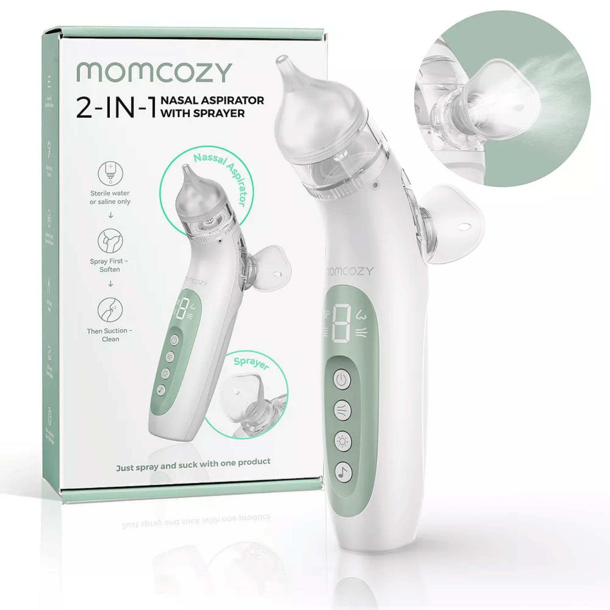 Aspirateur Nasal Bébé 2-en-1 Momcozy avec Spray