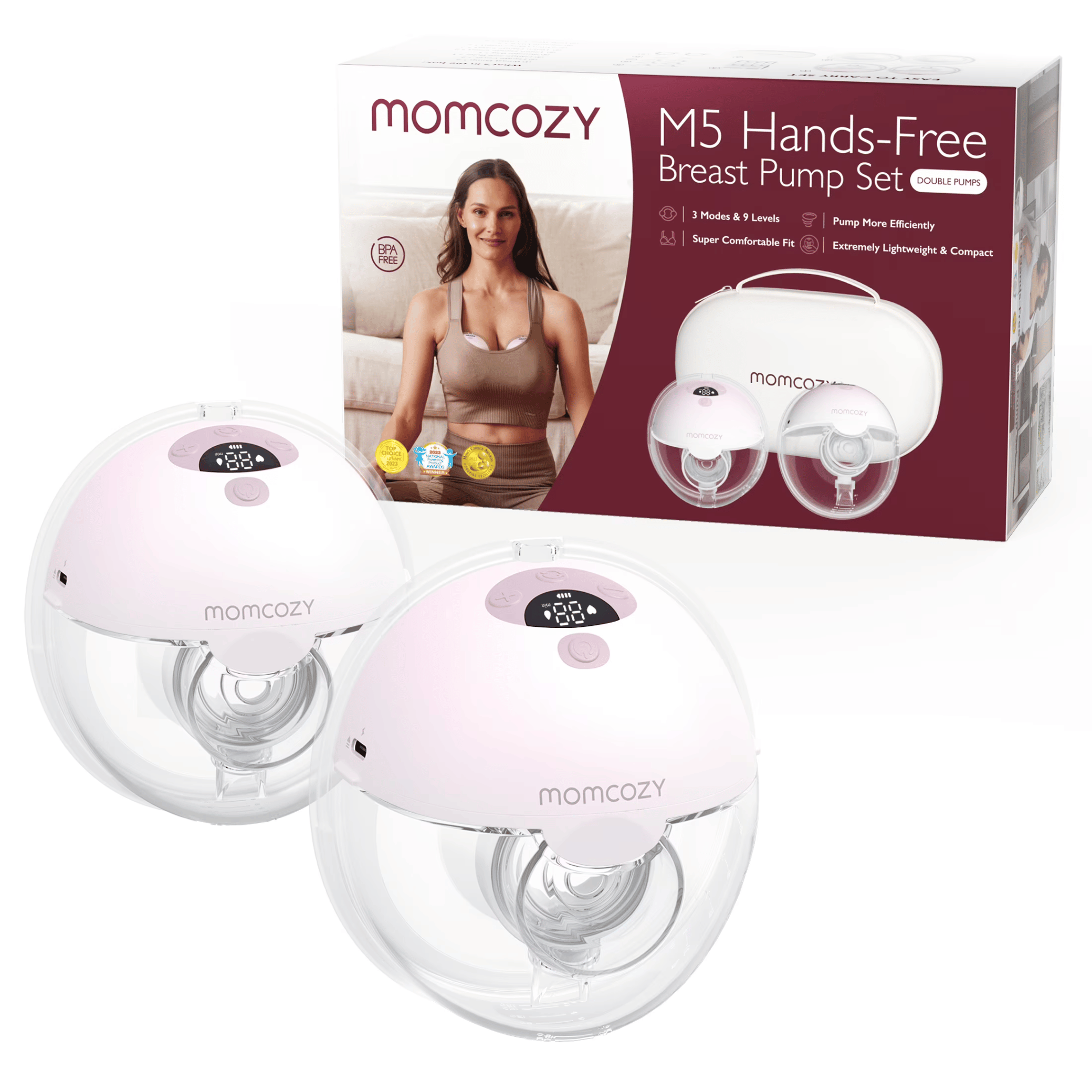MOMCOZY M5 TIRE LAIT MAINS LIBRES AVEC 5 TAILLES DOUBLE