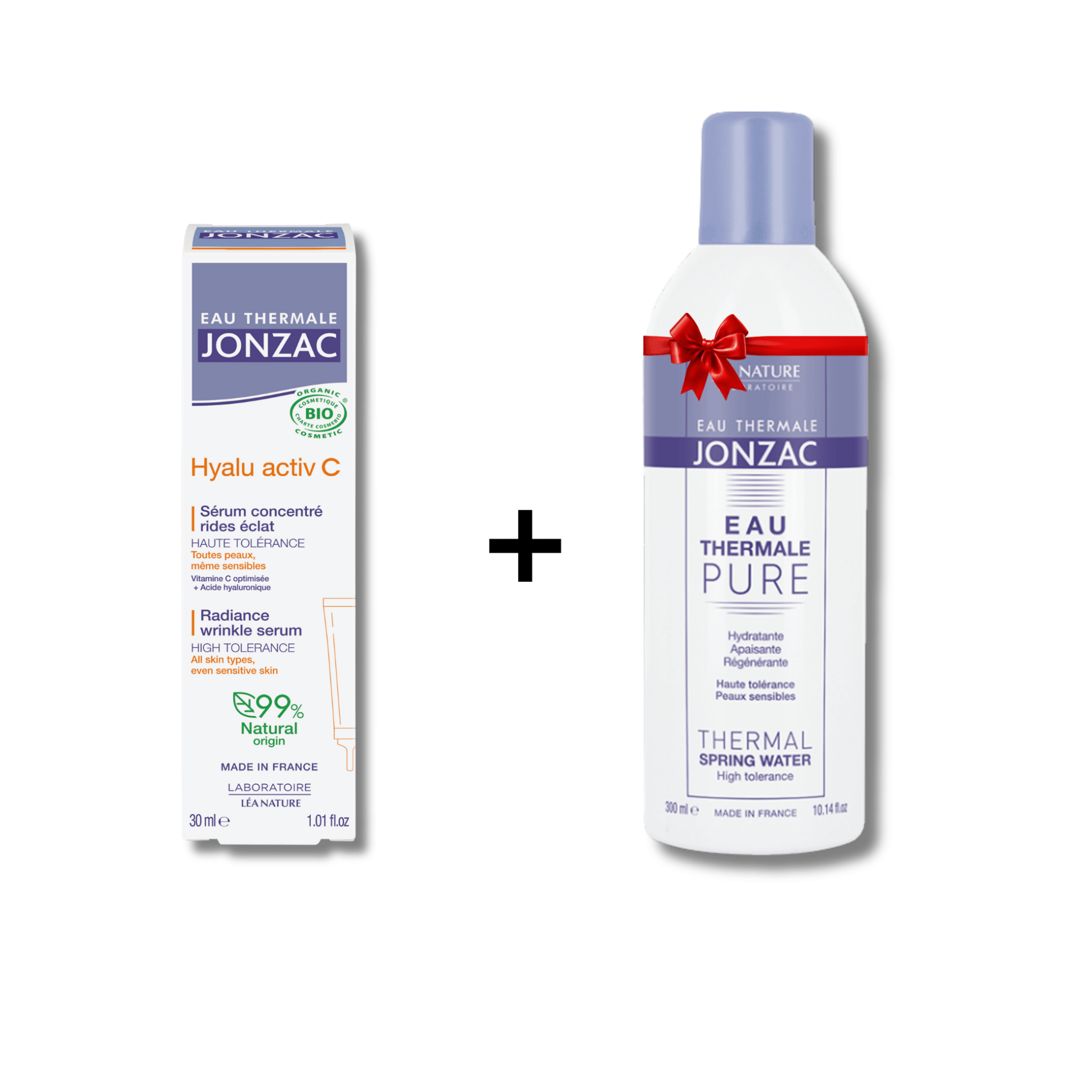 JONZAC Bundle Sérum Hyalu Activ C 30ml + Eau Thermale Pure 300ml - Coffret Anti - Rides Hydratant BIO - La Grande Para