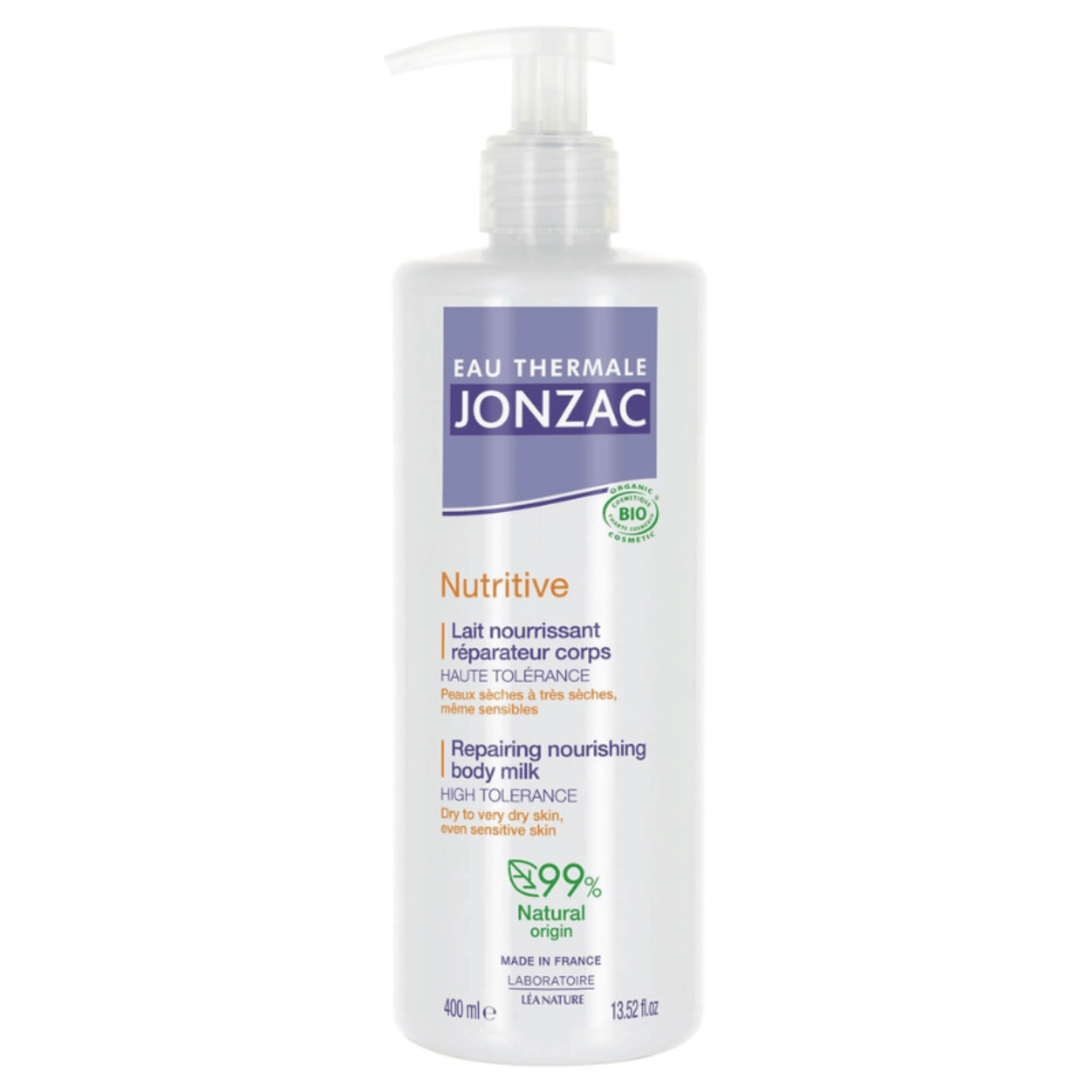 Jonzac Nutritive Lait Nourrissant Réparateur Corps Bio 400ml