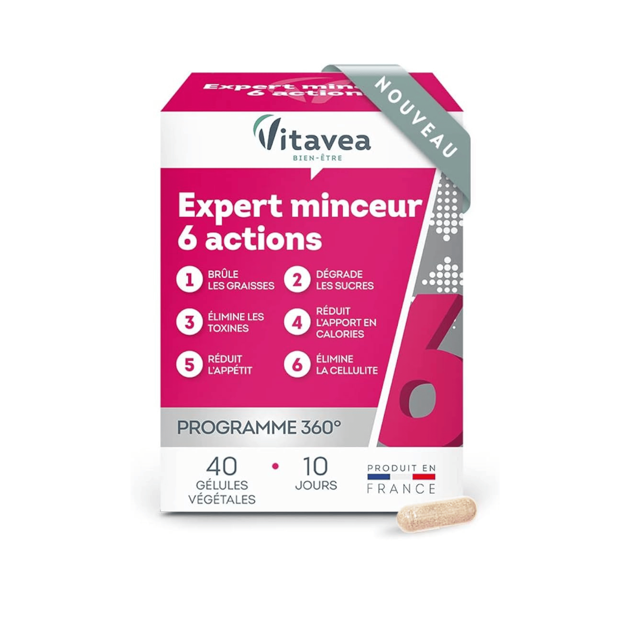 VITAVEA BIEN - ÊTRE Expert Minceur 6 Actions 40 Gélules - Programme 360° - La Grande Para