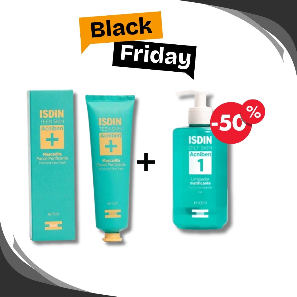BLACK FRIDAY ISDIN Acniben Masque Purifiant + Gel Moussant Nettoyant - 50% Pack Anti - Acné - La Grande Para