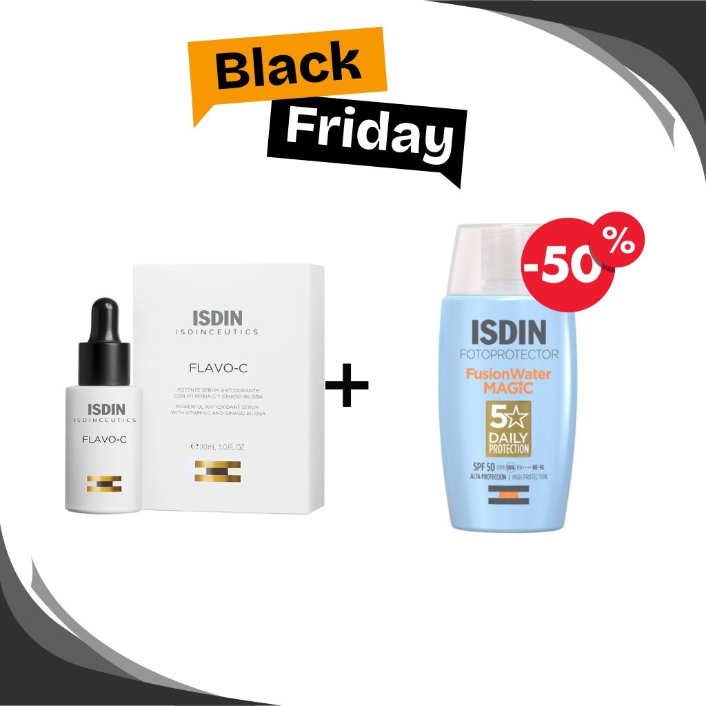 BLACK FRIDAY Coffret ISDIN Flavo - C + Fusion Water Magic SPF50 - 50% - La Grande Para
