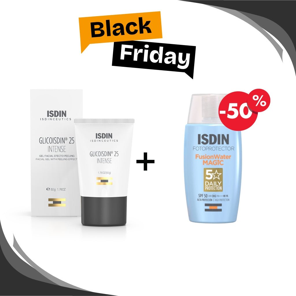 BLACK FRIDAY ISDIN Glicoisdin 25 Intense + Fusion Water Magic SPF50 - 50% Pack - La Grande Para