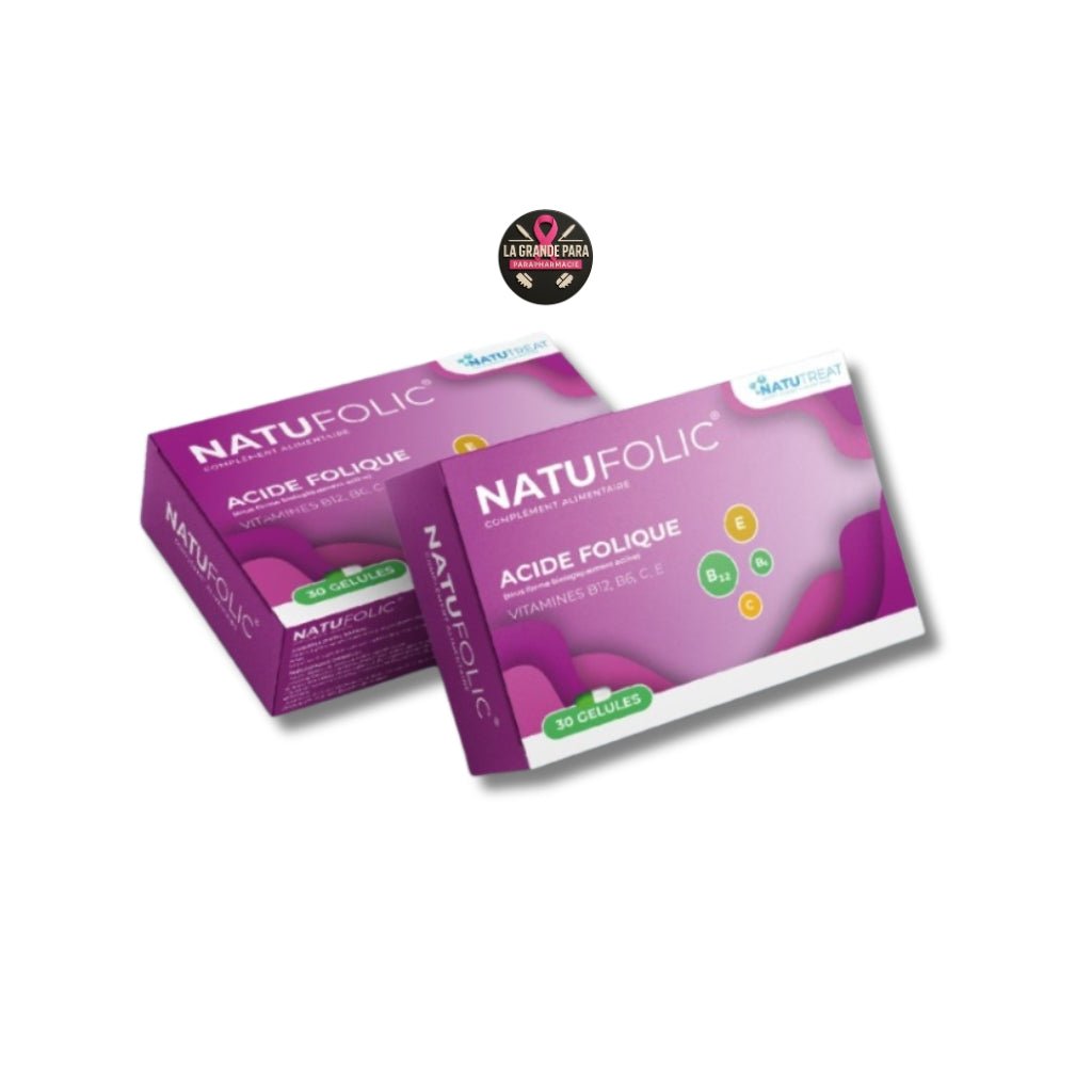 Natufolic Acide Folique 30 Gélules - Grossesse Vitamine B9 B12 B6 Fertilité - La Grande Para