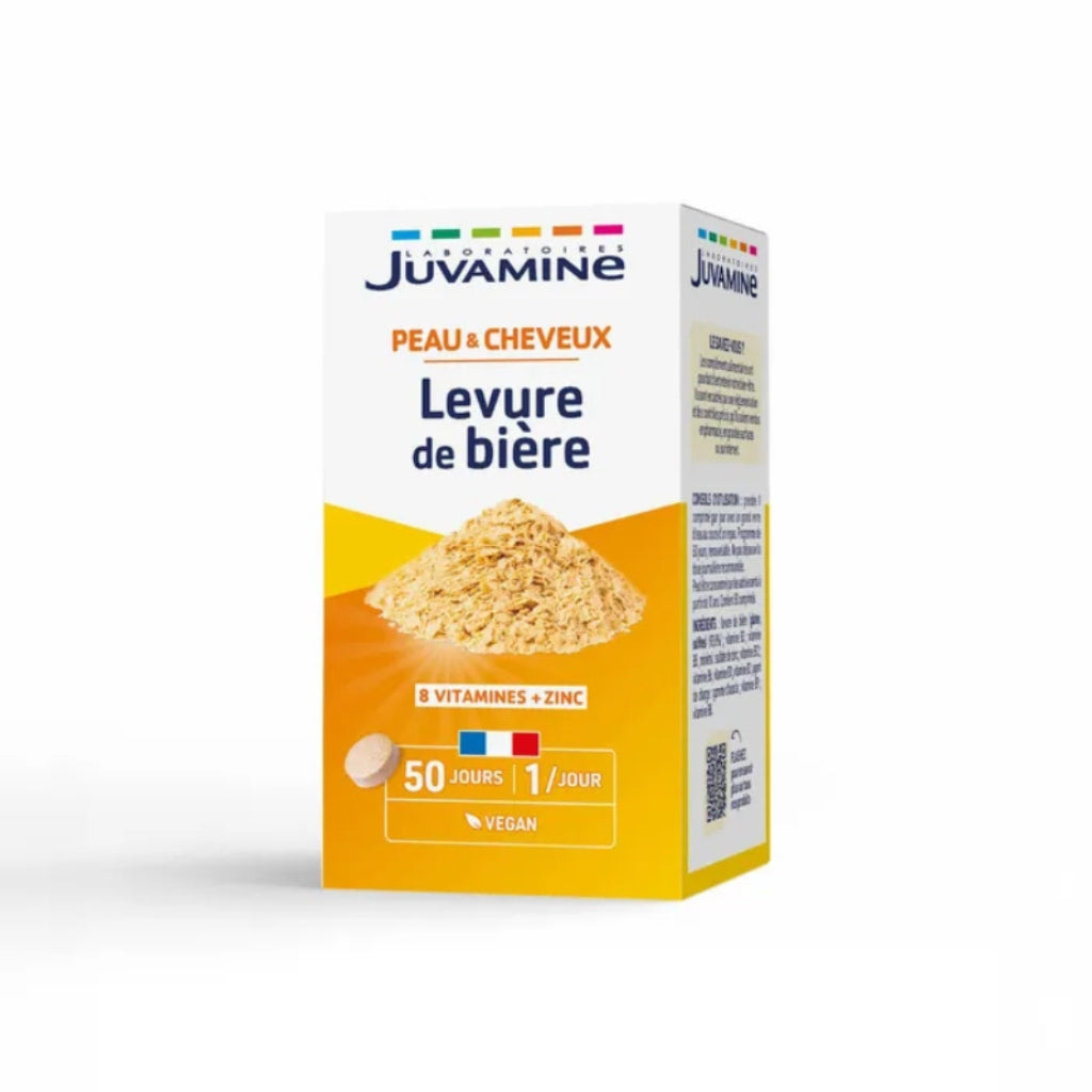Juvamine Levure de Bière 50 Comprimés - Beauté Cheveux Ongles Peau | Vitamines B 1